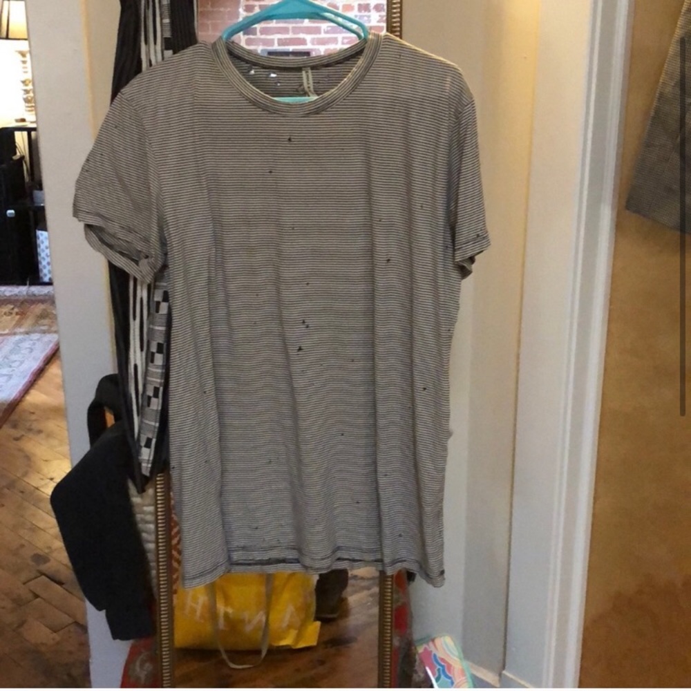 Emma and Sam black and white distressed tee